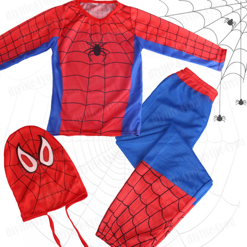 Spider-Man Tobey Maguire Kids Cosplay Costume Jumpsuit 3-7 Years