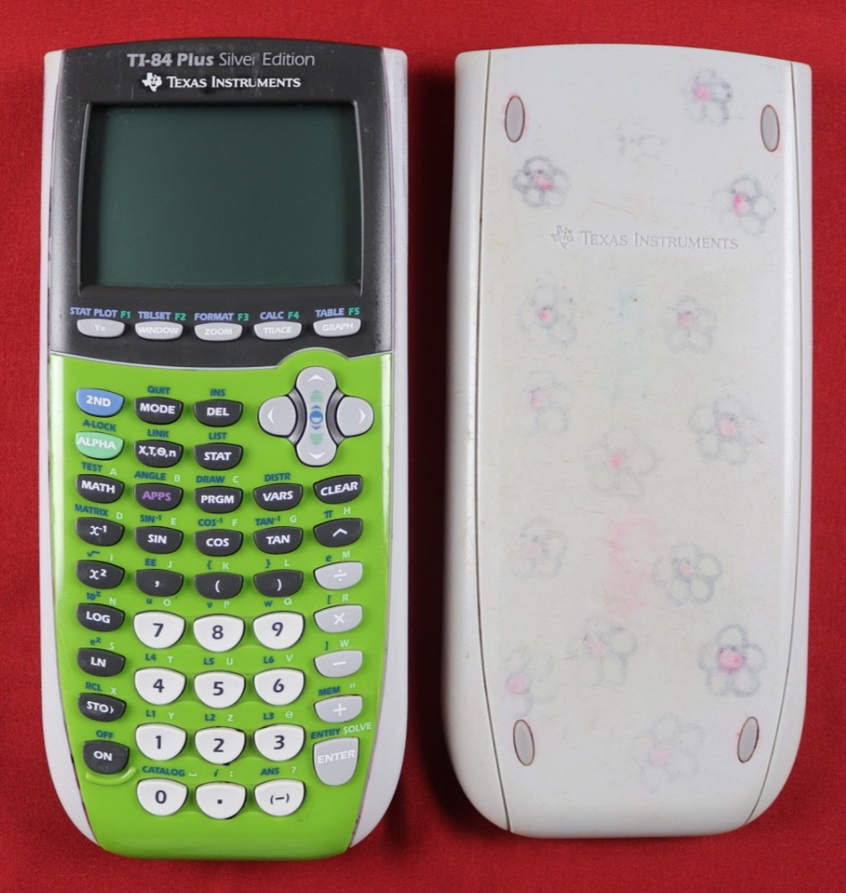 Texas Instruments TI-84 Plus Silver Edition Graphing Calculator - Green Gray