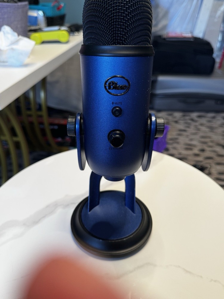 Blue Yeti Desktop Microphone Blue with Mute Button & Adjustable Stand/Mount