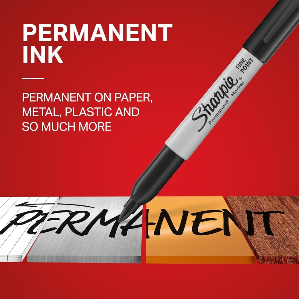 Permanent Markers, Fine Point, Assorted Colors, 24 Count