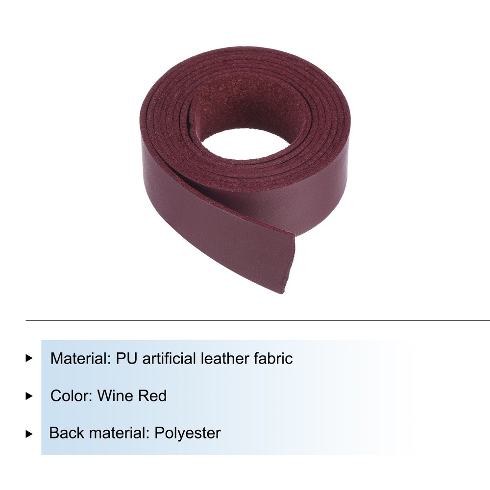 Leather Straps Strip Belt 2cm(0.8" Width) Leather Strips Wine Red