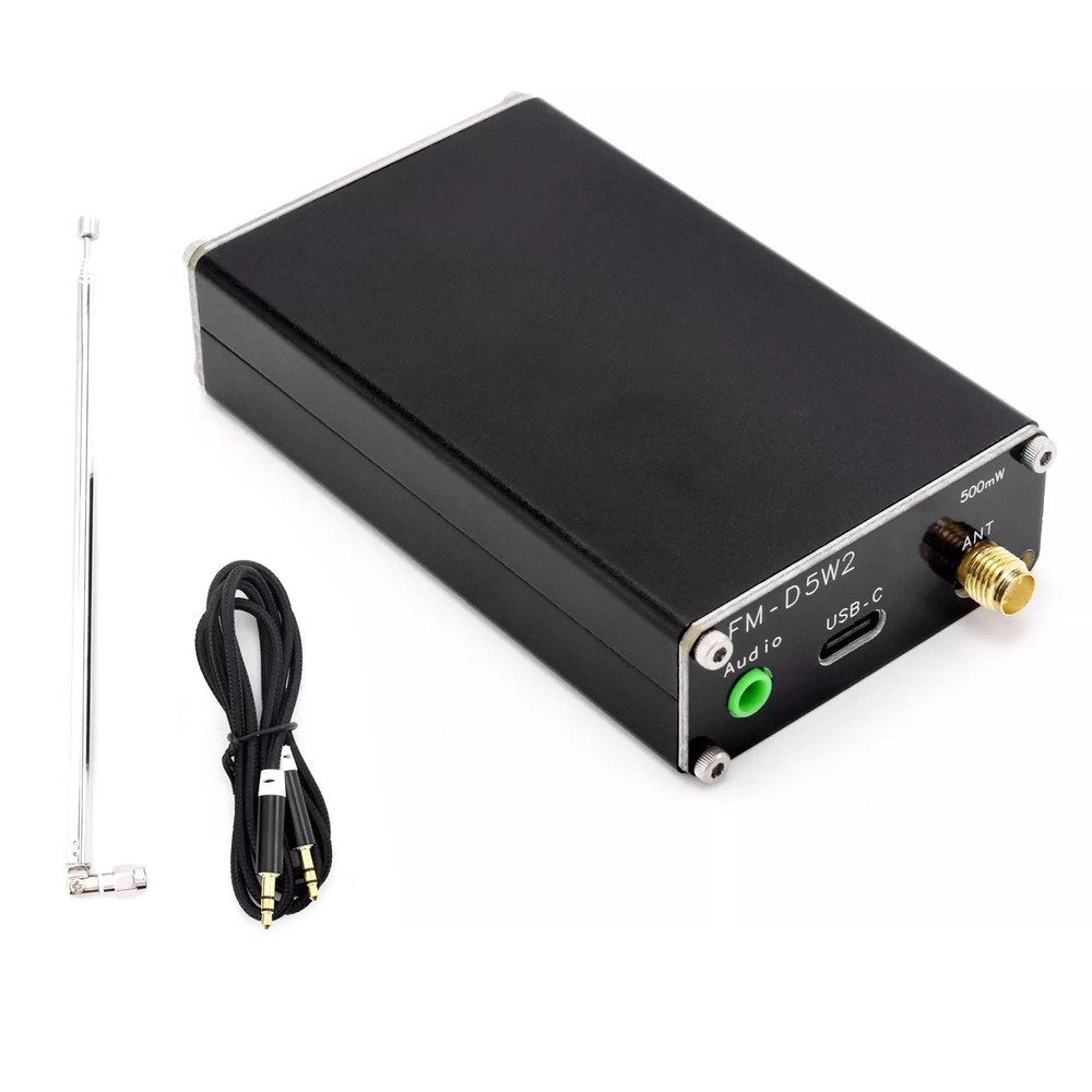5V 0.5W FM Transmitter 76MHz-108MHz LCD Display Stereo Audio Antenna FM-D5W2