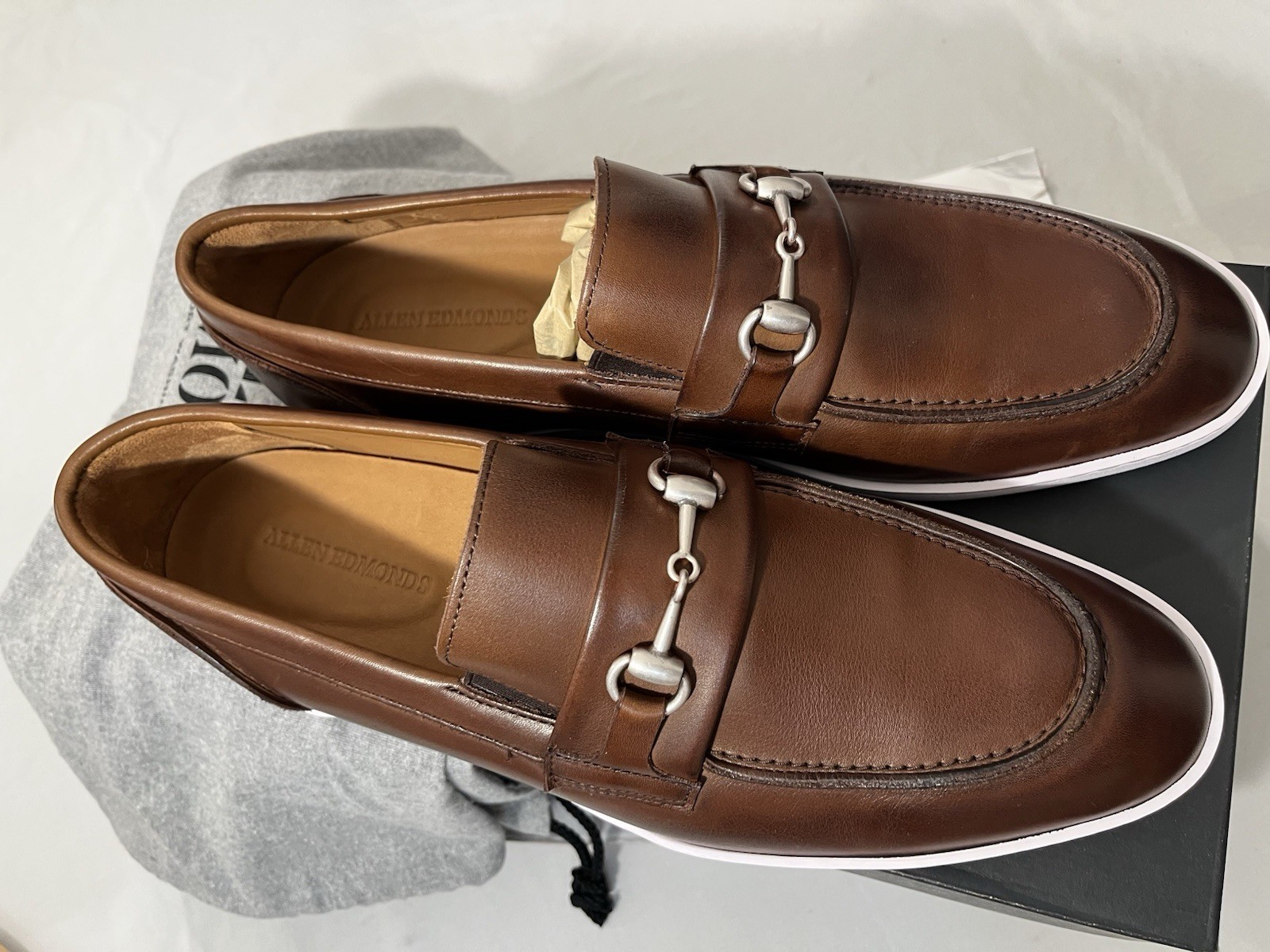 Allen Edmonds "RANDOLPH" BIT Penny Loafer Dress Sneakers 9.5 D Mahogany NWB $300