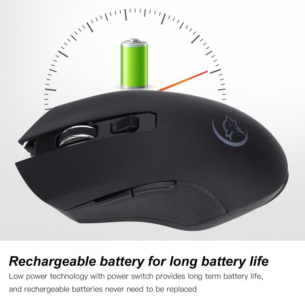 Wireless Mouse Rechargeable Mute USB Mice Ergonomic 2.4GHz Connection Computer