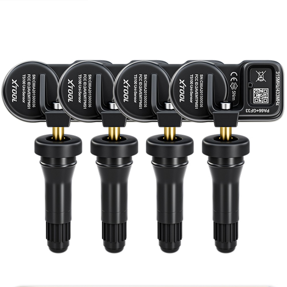 4PCS XTOOL TS100 Tire Pressure Sensor 315&433MHz Programmable Universal Rubber