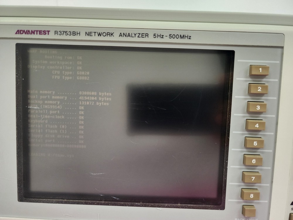 ADVANTEST R3753BH Network Analyzer, 5 Hz to 500 MHz