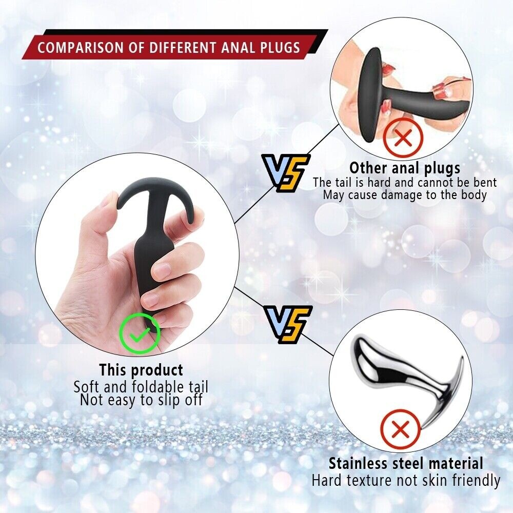 3PCS Silicone Anal Training Starter Kits Beginner Anal Trainer Butt Plug Set US