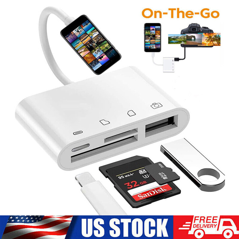 4 in 1 OTG Adapter USB3.0 Flash Drive SD/TF Card Reader For iPhone/iPad/Camera🔥