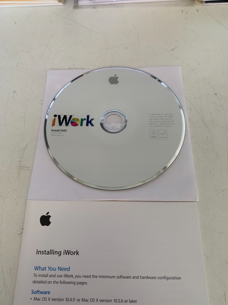 Apple Mac iWork V9.0.3 Install DVD