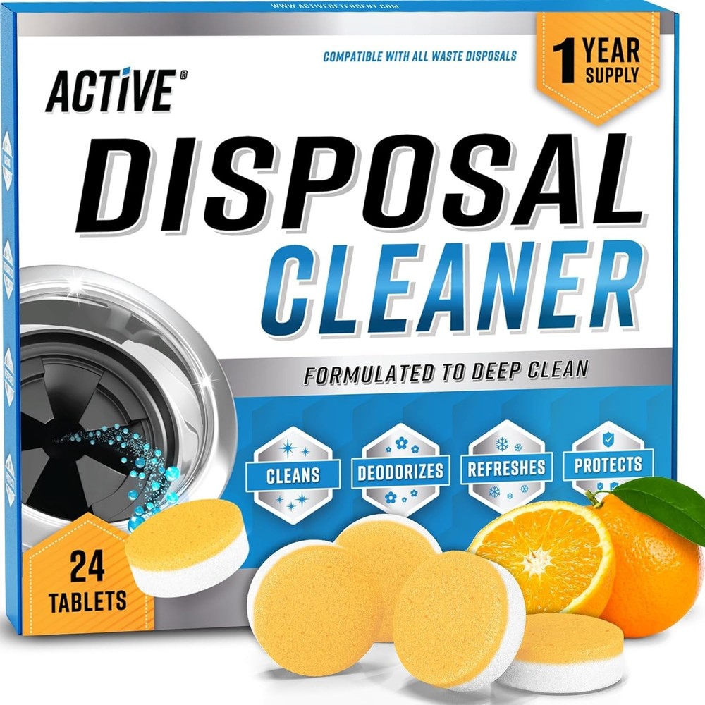 Garbage Disposal Cleaner Deodorizer Tablets - 24 Pack, New Powerful XL Foaming