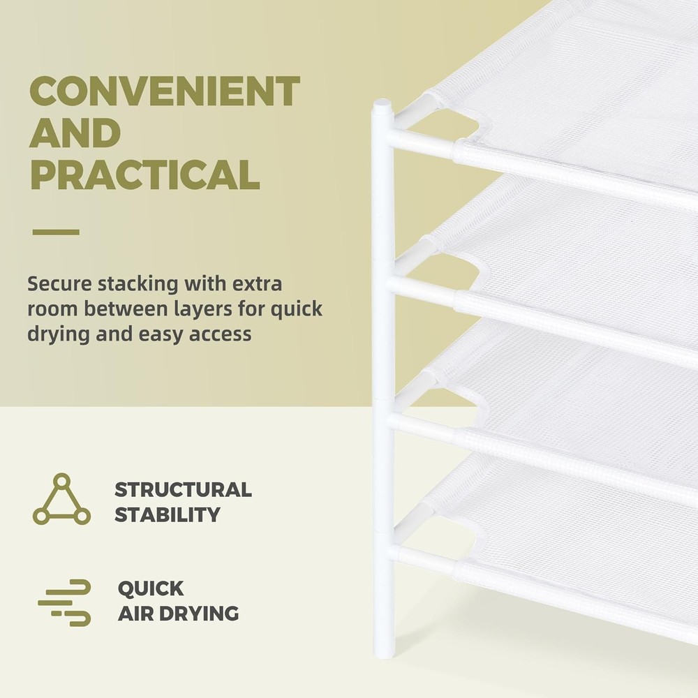 Sweater Drying Rack, 4 Tier Stackable Flat Drying Rack