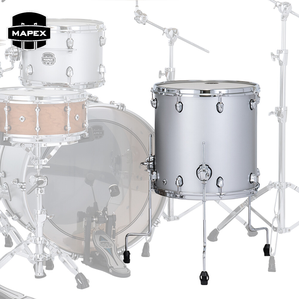 Mapex Saturn Evolution 16" X 16" Maple Floor Tom Iridium Silver SEF1616MPD