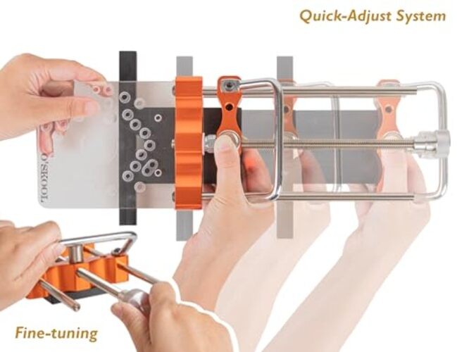 Router Guide Rail Adapter with Quick-Adjust System for Arc Cutting & Multi