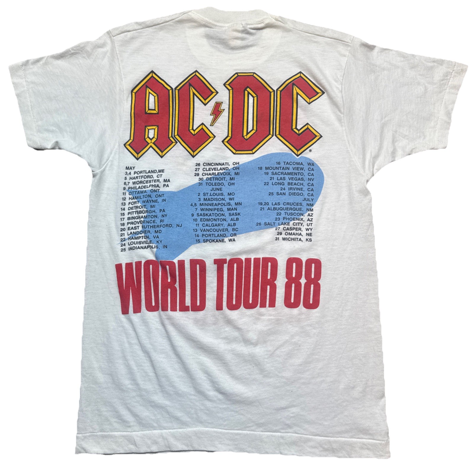 Vintage AC/DC Heatseeker 1988 World Tour T shirt medium Rare