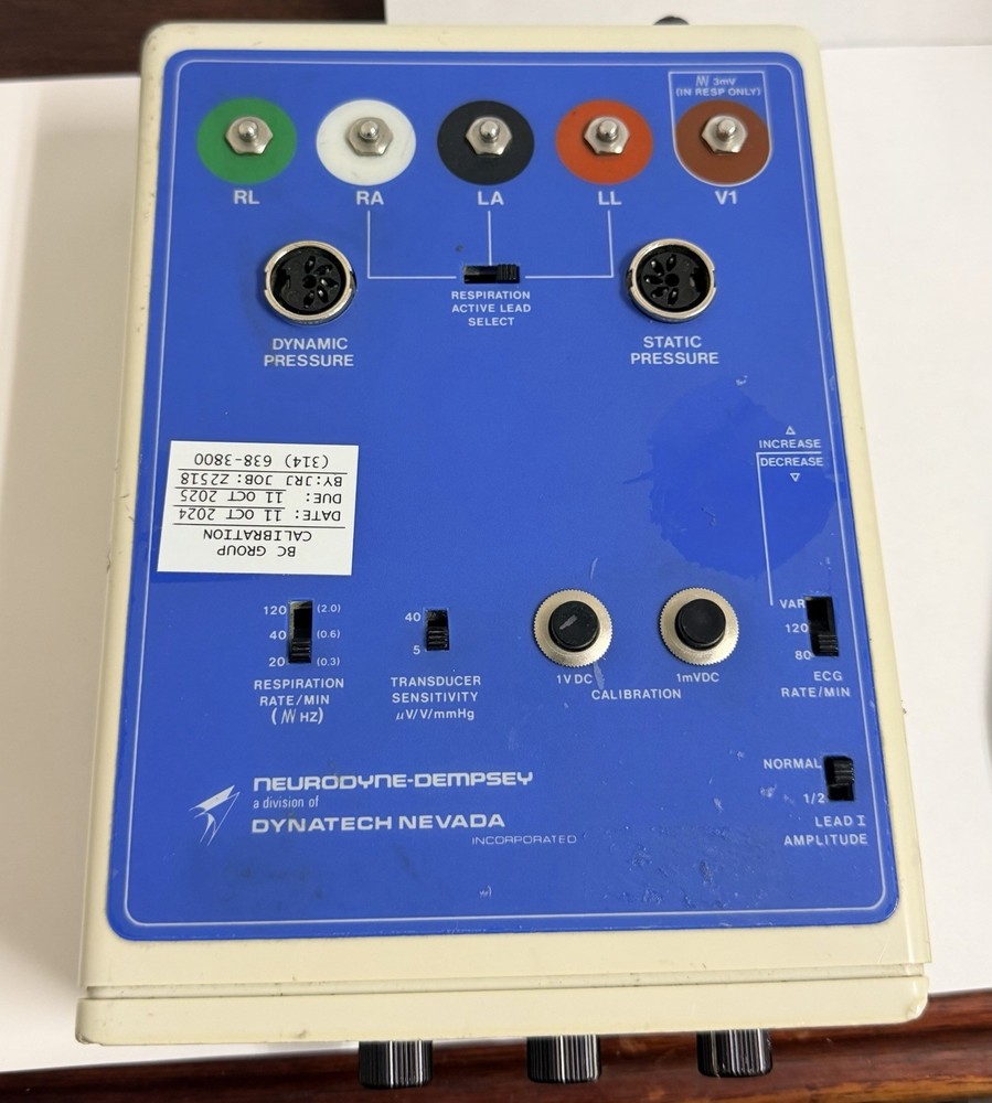 Dynatech Model 212B Patient Simulator: ECG Complex, Respiration, Blood Pressure