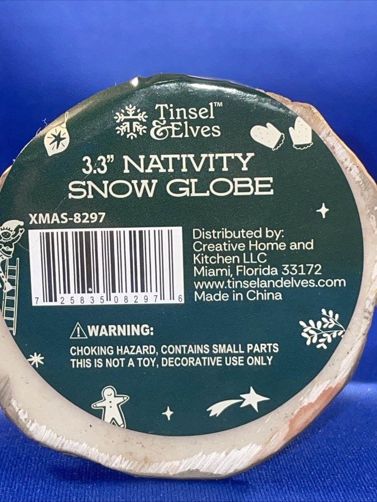Tinsel & Elves 3.3” Nativity Snow Globe