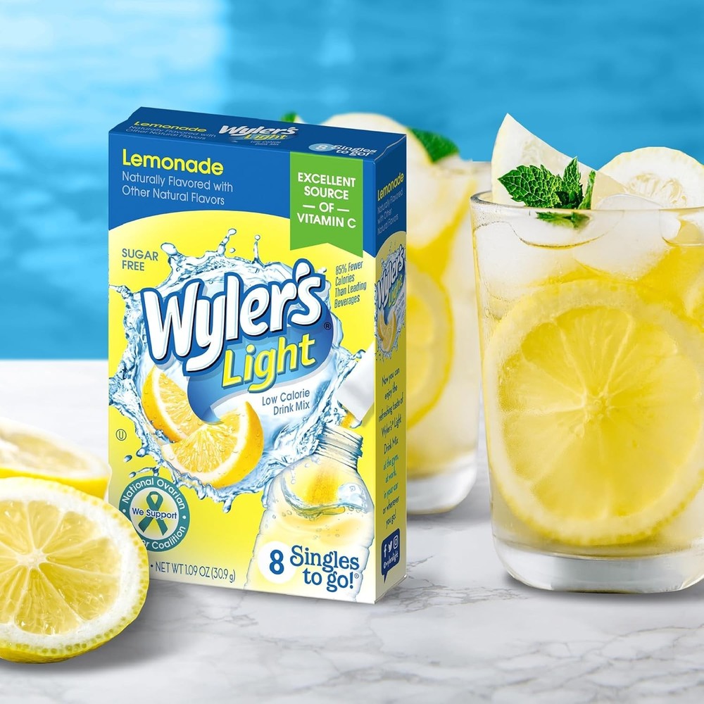 Wyler's Light Lemonade Drink Mix Packets - 96 Servings for Refreshing Hydration