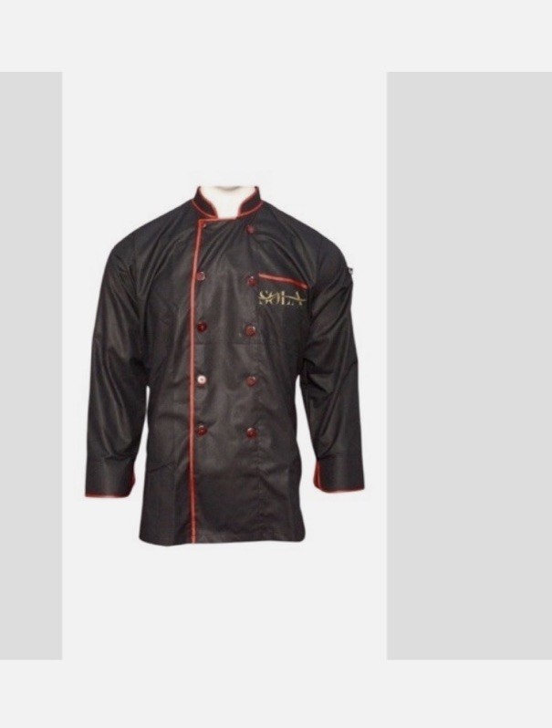 Custom Chef Coat: Print Black Culinary Jacket (S-XL)