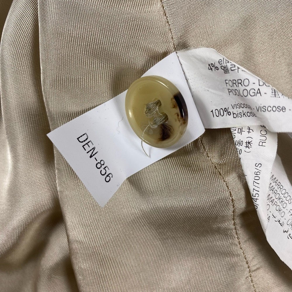 Zara Beige Blazer Womens Small Wool Blend 2 Button Work Office Classic Jacket