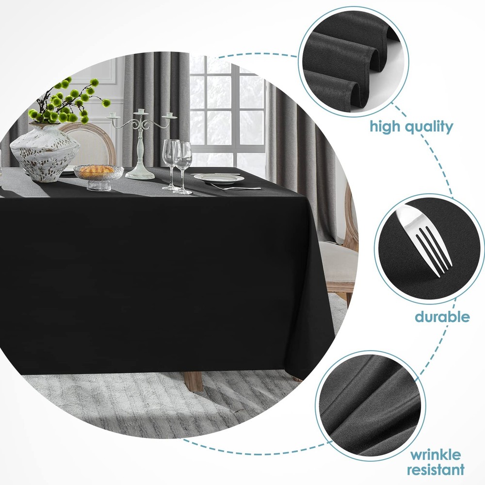 Tablecloth 90 * 132inch Rectangle Table Cloth Polyester, Stain Wrinkle Resist...