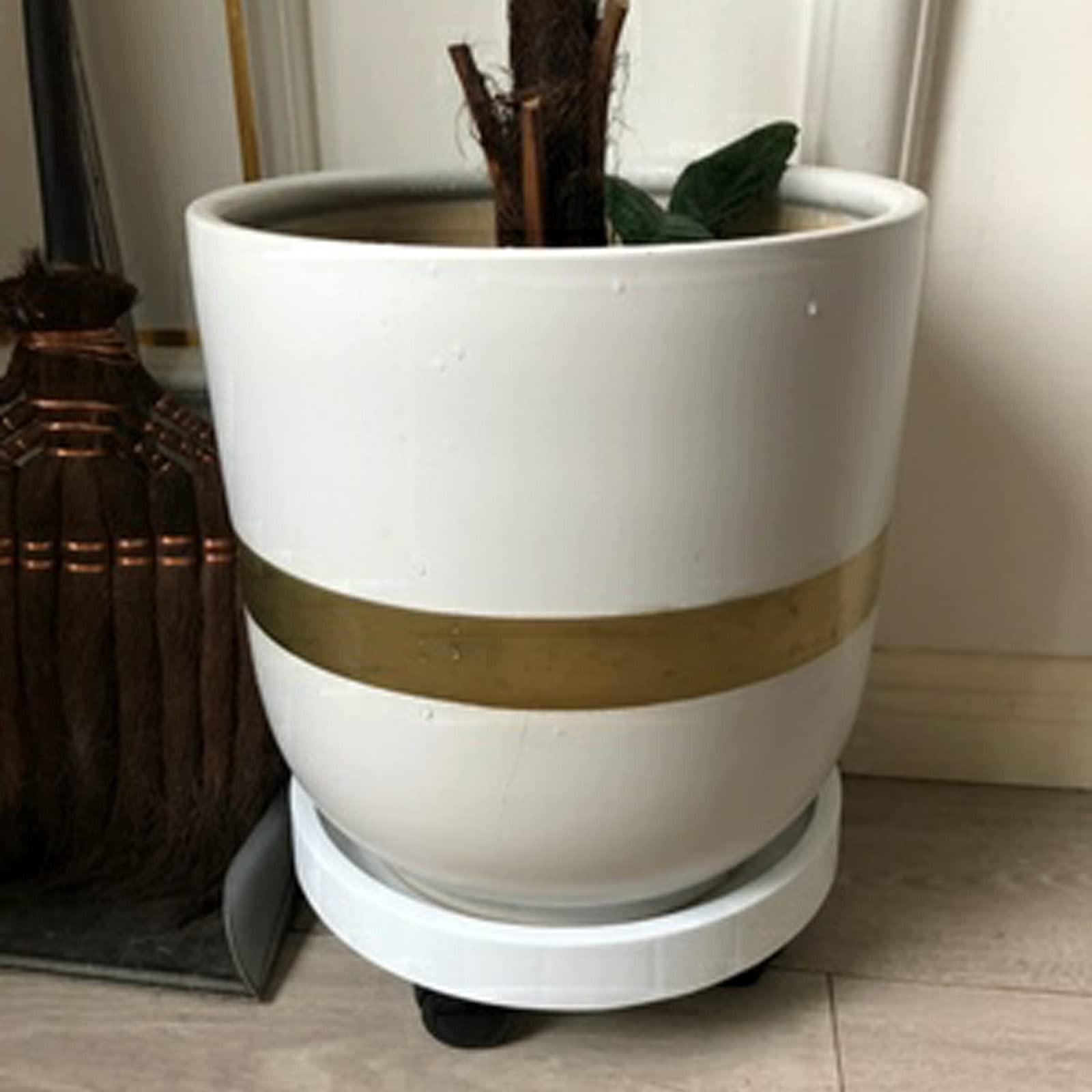 2 Pack of 12.6 Inch Heavy Duty Plant Caddy with Wheels,Rolling Plant Stand Po...