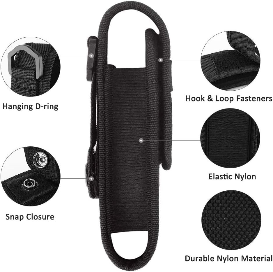 Lightweight 2-Pack Nylon Flashlight Holders for Emergency Gear - Upgraded Design