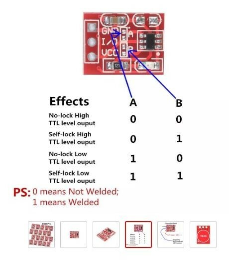 10Pcs TTP223 Capacitive Touch Switch Module Locking/No-Locking Fast USA Shipping