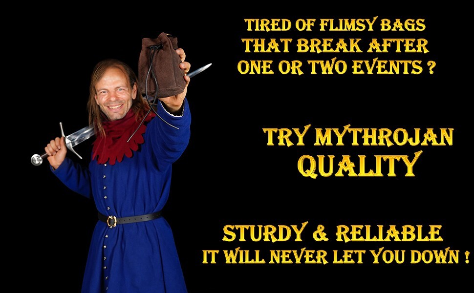 Medieval Leather Pouch Renaissance SCA Belt Bag Drawstring Closure Brown Suede