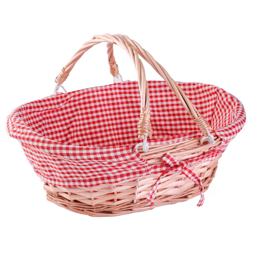 New Oval Willow Basket with Double Drop Down Handles