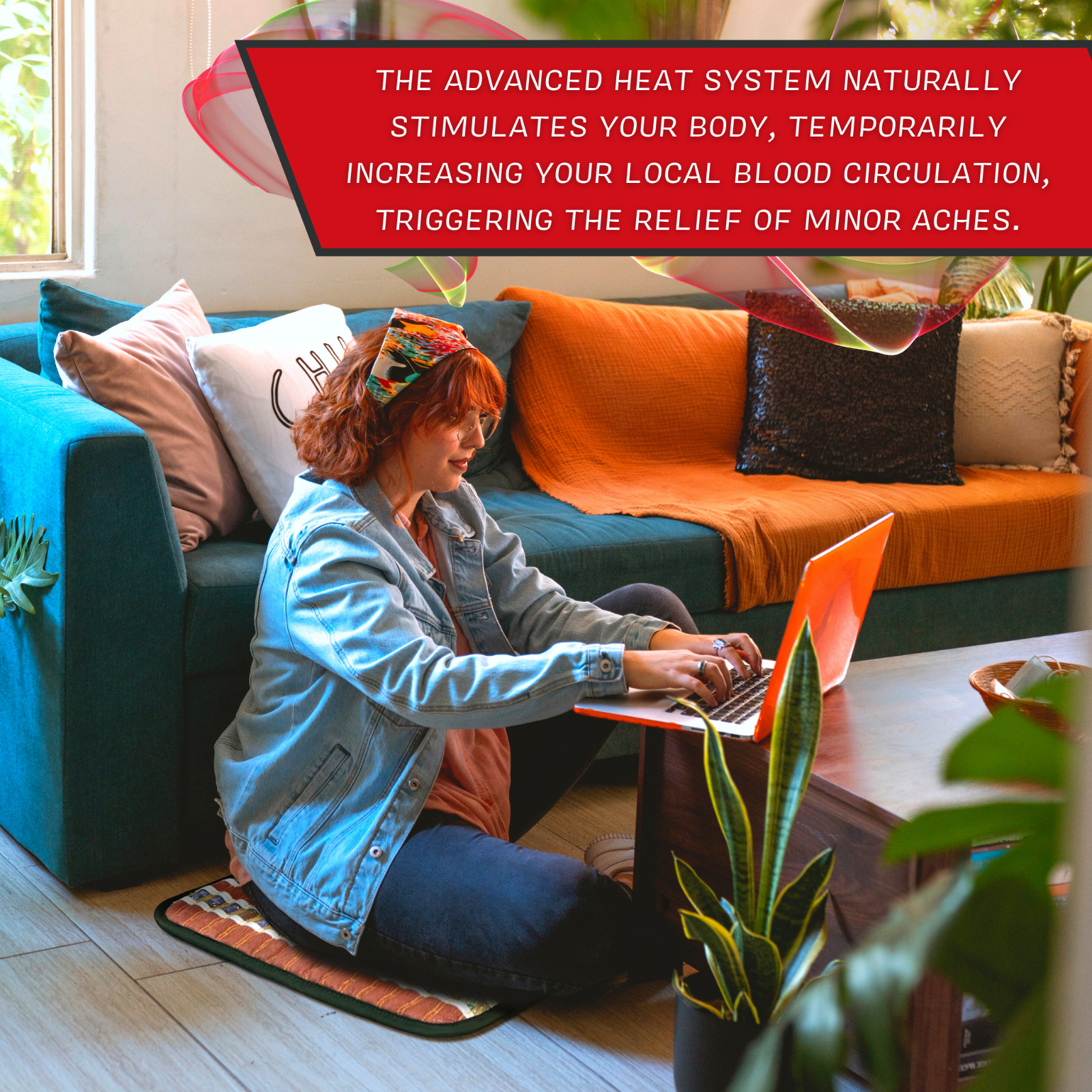 HealthyLine TAO Heating Mat Far Infrared Gem Pad for Pain Relief Therapy (18x18)