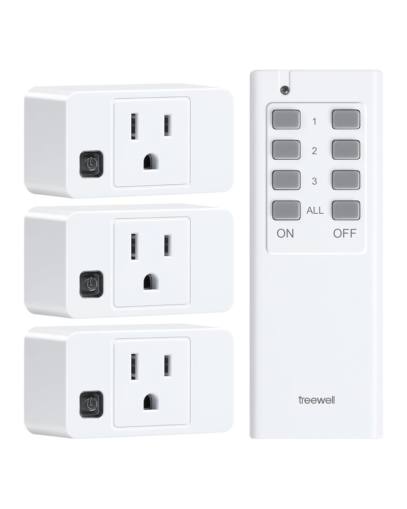 3 Pack Remote Control Outlet with 200FT Range, 15A High-Power Switch