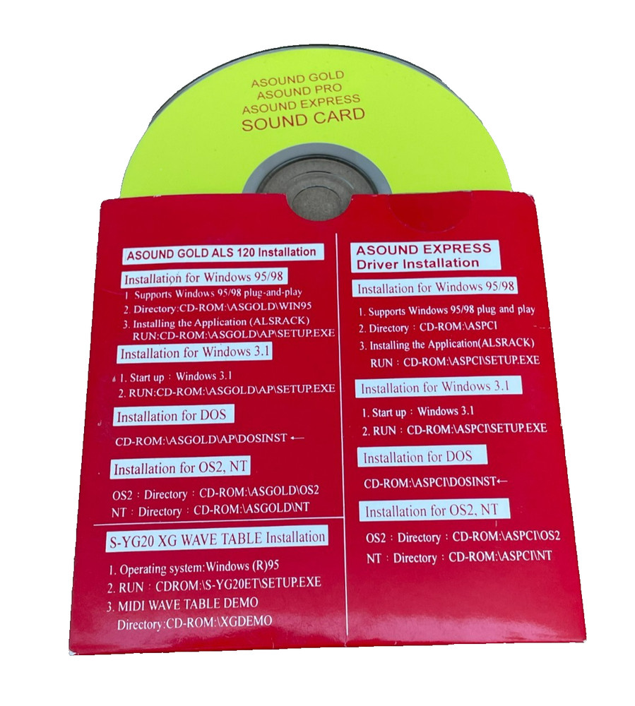 Asound Gold Asound Express Sound Card PC Software