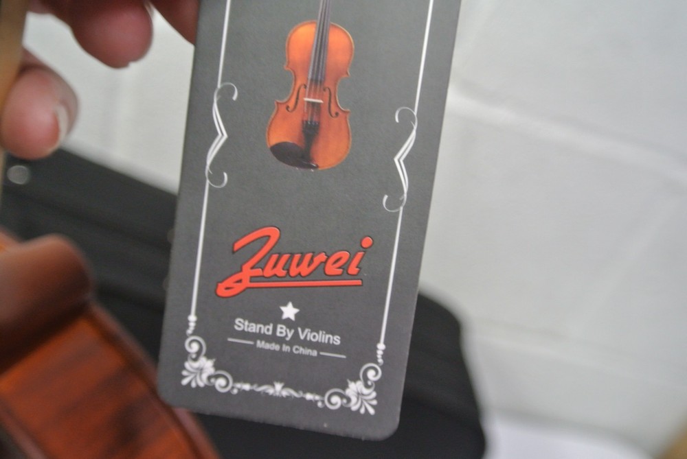 Zuwei 4/4 Acoustic Violin Flamed Maple Back Solid Spruce Top With Case **READ**