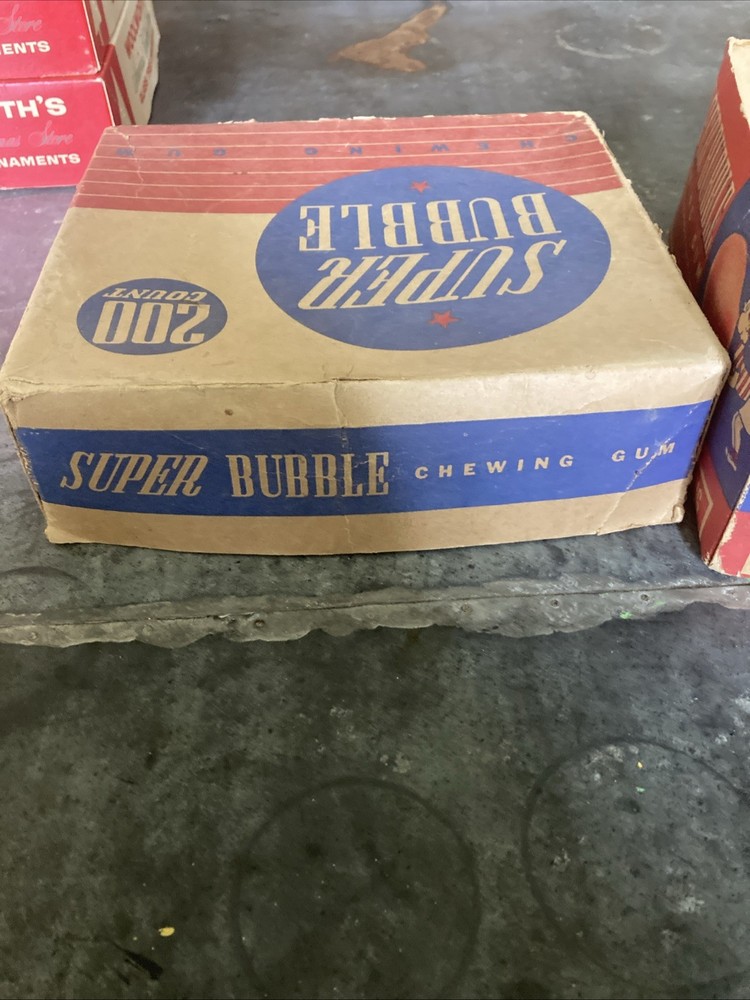 Vintage Super Bubble, Chewing Gum, 200 Count Empty Box