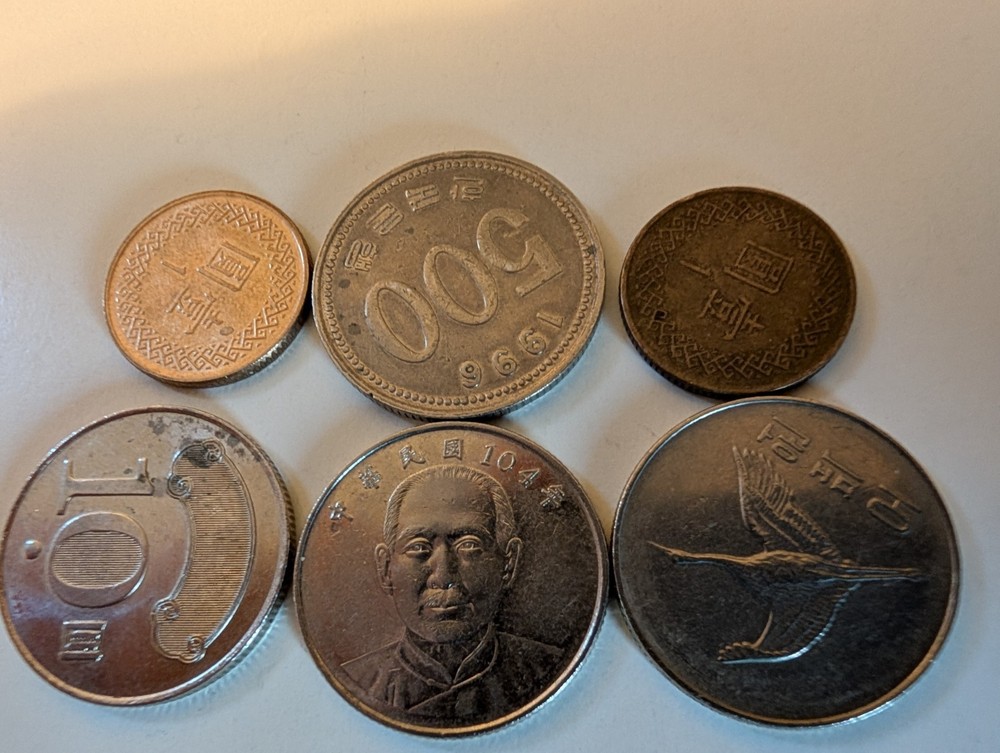 6  Foreign Coins Asian Very Nice Condition