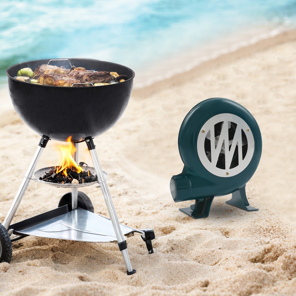 80W Blower with Speed Controller 565CFM Green Industrial Fan for Forge BBQ