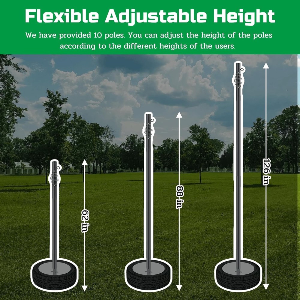 Adjustable Height Tetherball Set Backyard Tennis Combo