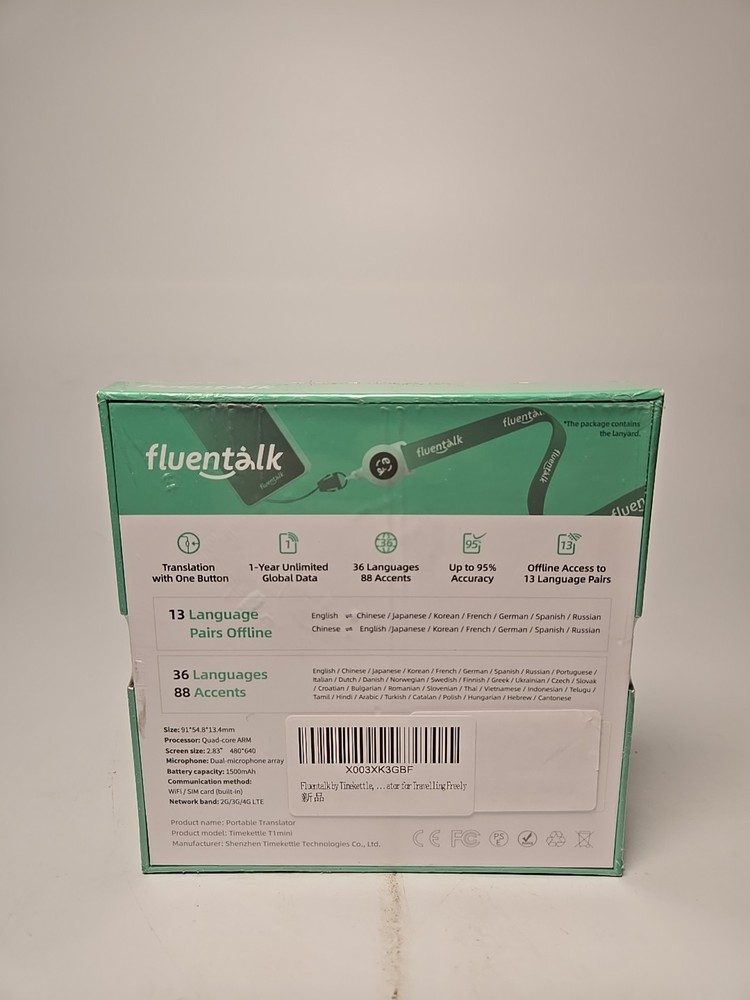 Fluentalk by Timekettle T1 Mini Translator Device No WiFi Needed