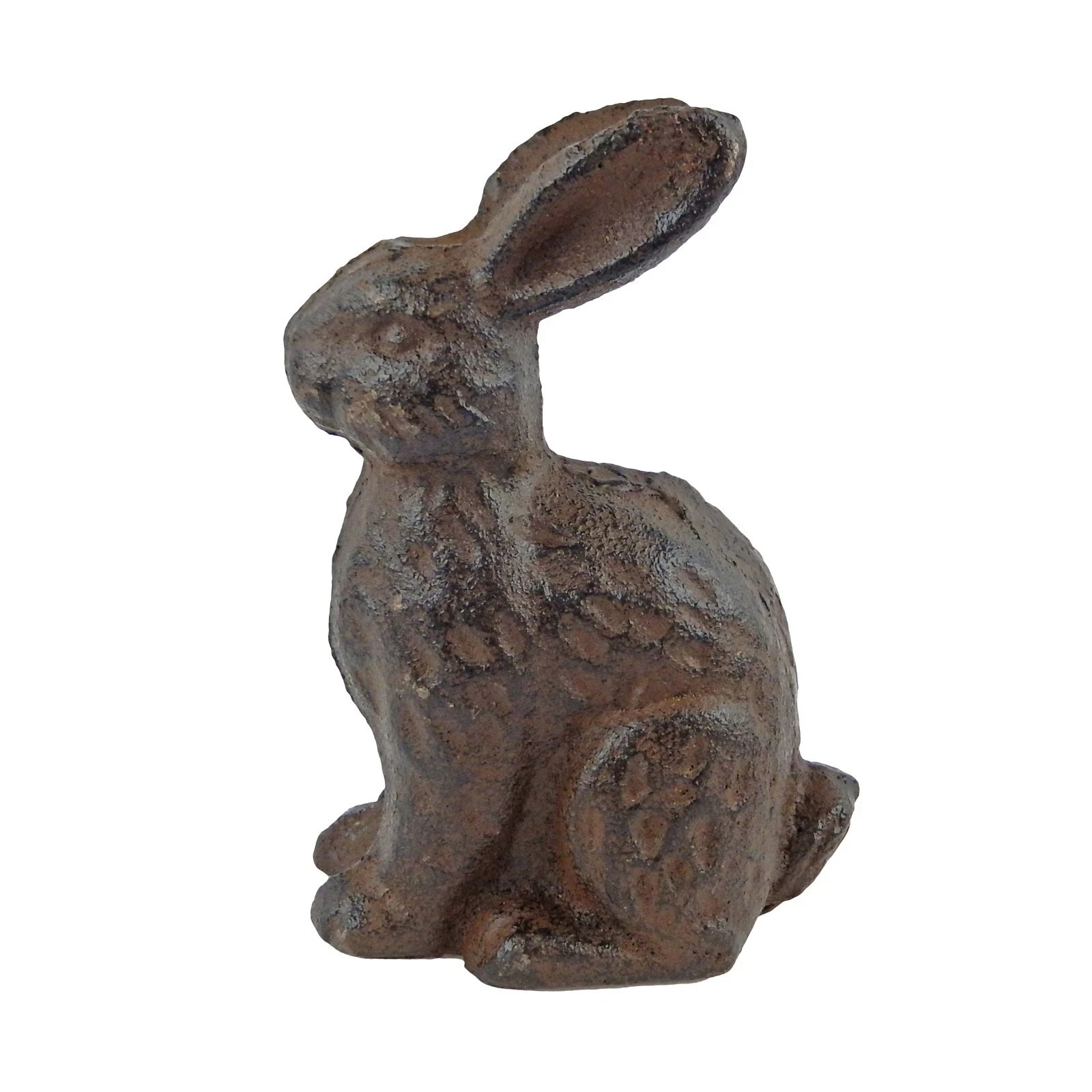 Cast Iron Bunny Rabbit Figurine Cast Iron Shelf Sitter Garden Yard Decor Brown