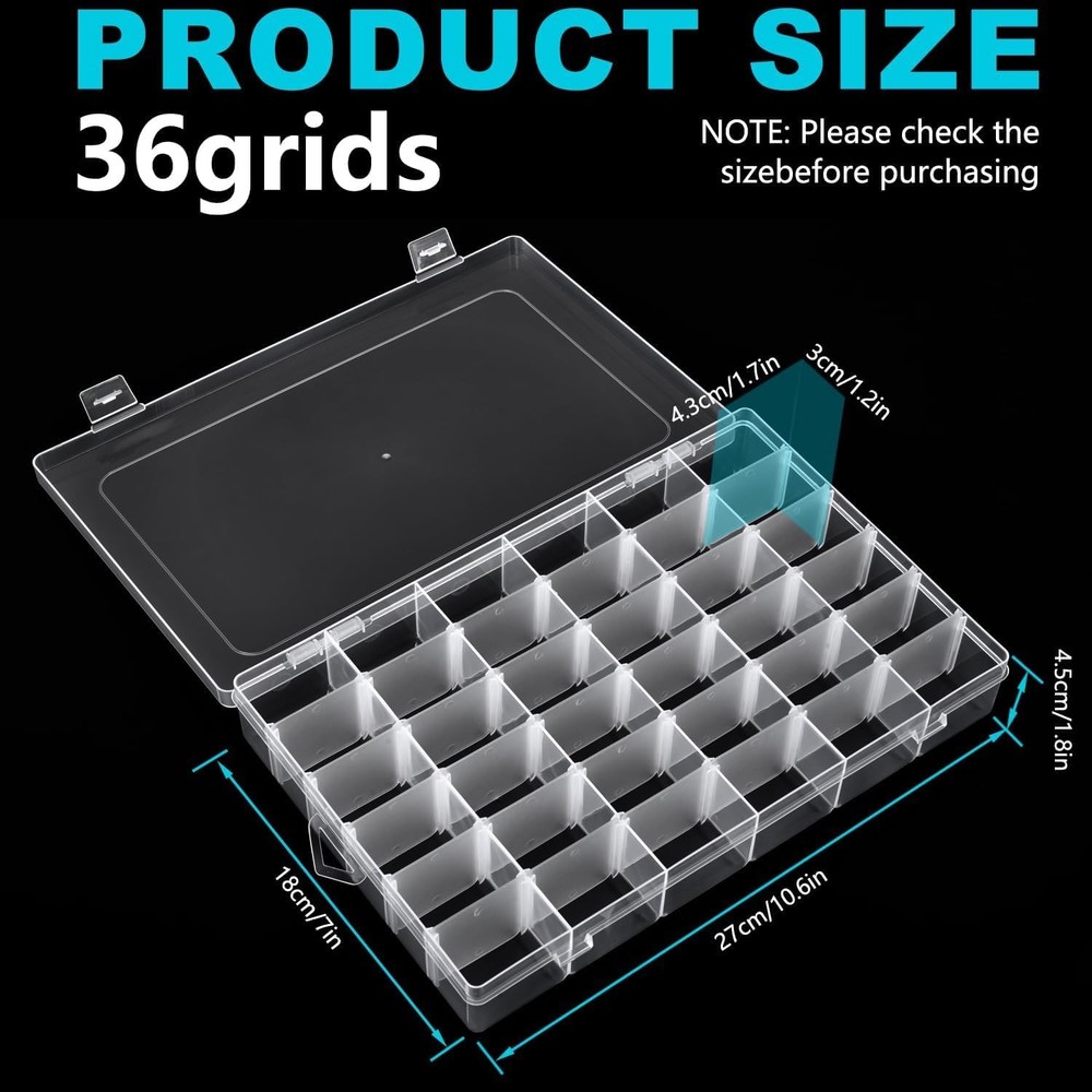 2Pcs Clear Visible Plastic Storage Box- Rectangular Storage Box, Suitable For...