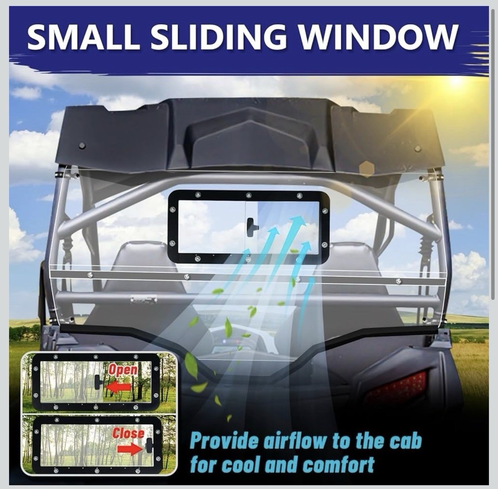 ZFORCE 800 Rear Windshield Vent Back Window Compatible with CFMOTO ZFORCE 800