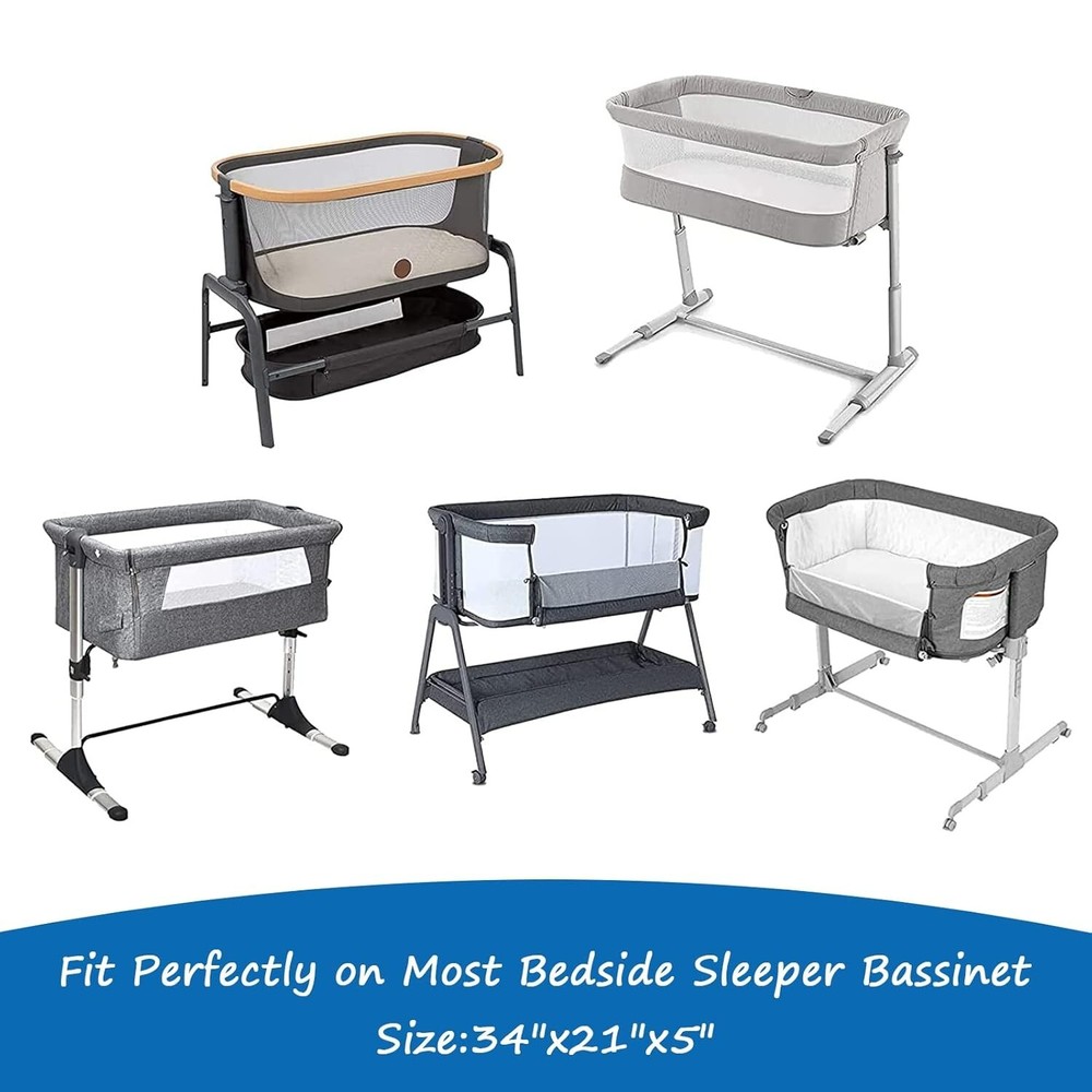 Soft Bedside Sleeper Bassinet Sheets for Most Rectangle Bassinet 2 Pack 34"x21"