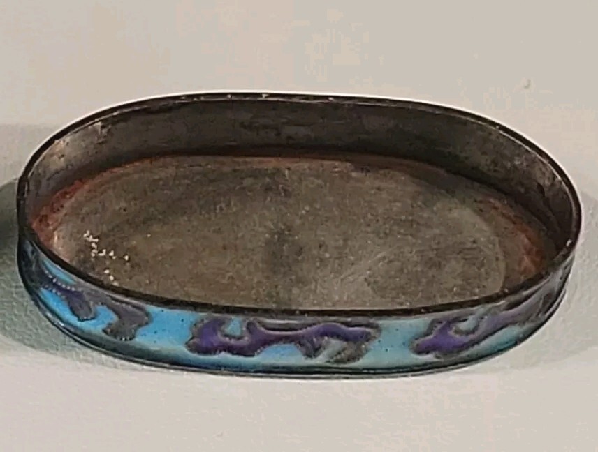 Antique Enamel And Silver Chinese Opium Snuff Box