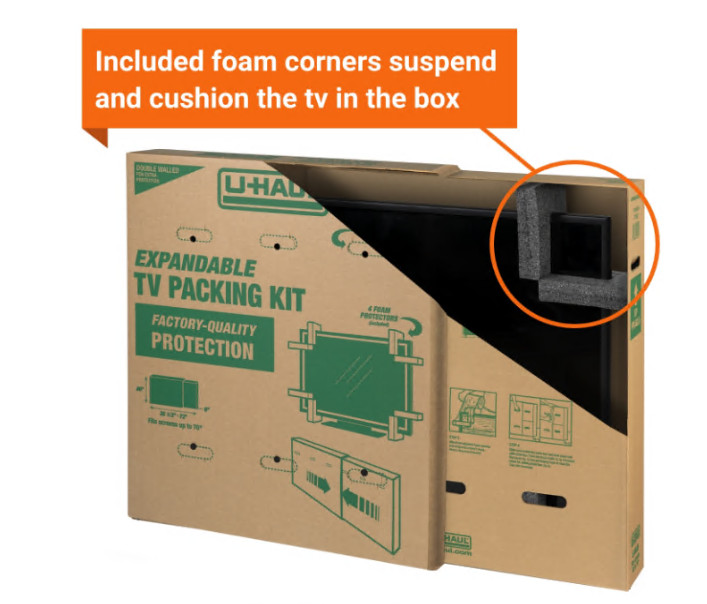 Heavy-Duty Expandable TV Moving Box - Large (32" - 70")