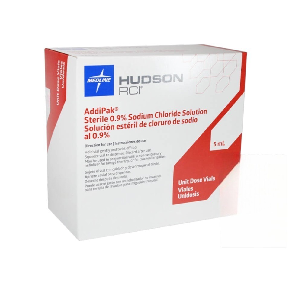 Addipak Sterile Saline Solution 0.9% 5ML (Box Of 100) New Sealed Ships Today