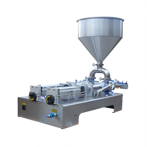 800W Double Head Liquid Paste Filling Machine Horizontal Pneumatic 50-500ml