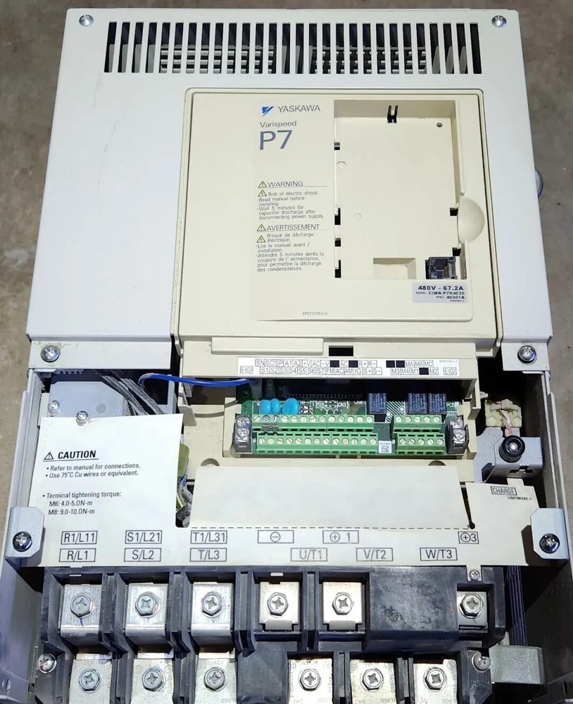 YASKAWA ELECTRIC CIMR-P7U4030 50HP VARIABLE FREQUENCY DRIVE.