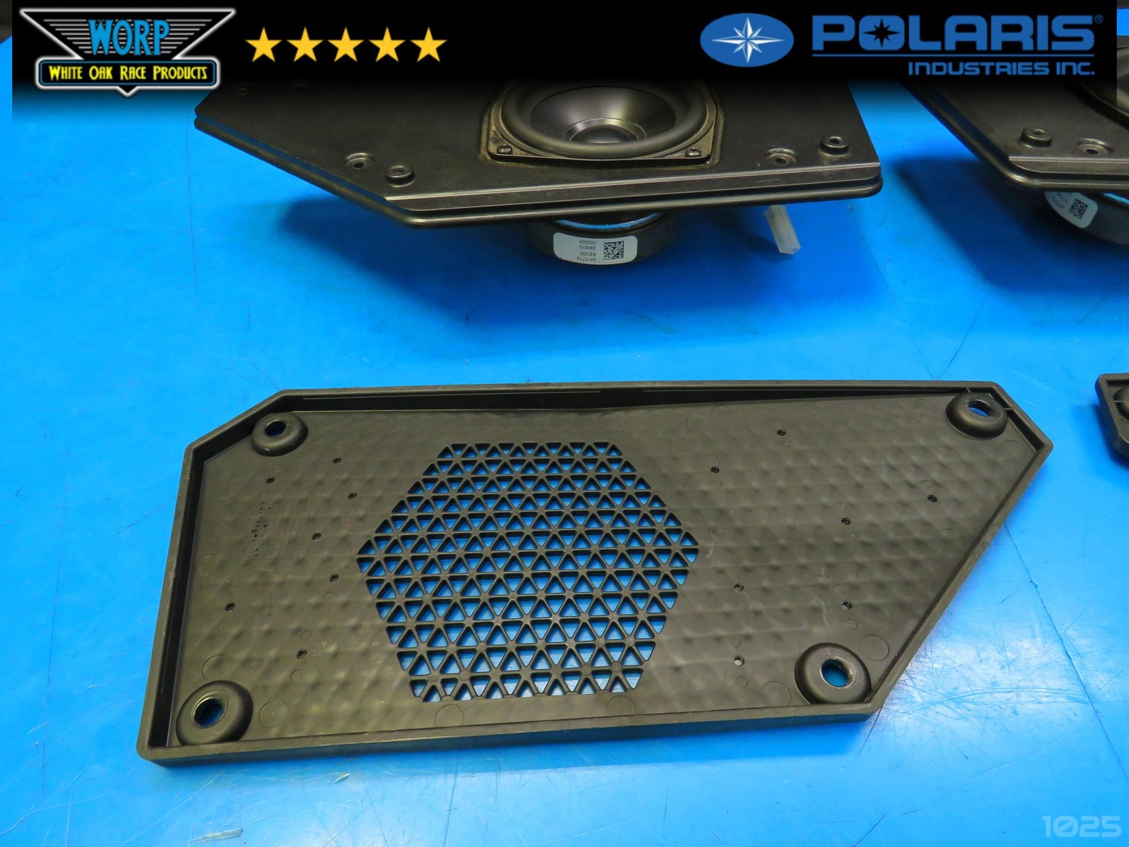 24-25 POLARIS XPEDITION MID WOOFER SET W/ MOUNTS GRILLES SPEAKERS GENUINE OEM