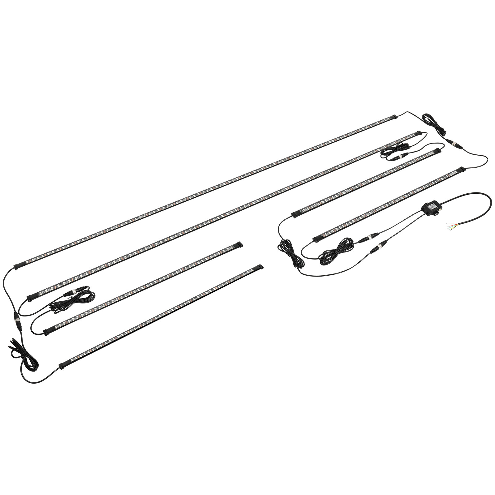 6PCS Double Row LED RGB Dream Lights Strip Neon Underglow LED Chasing Kit Remote