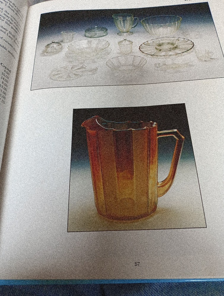 Depression Glass Dewdrop Iridescent Pitcher with Handle